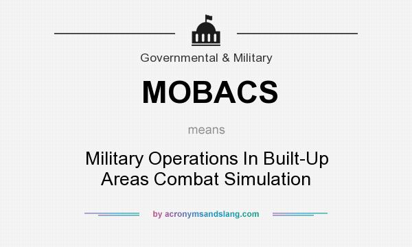 What does MOBACS mean? It stands for Military Operations In Built-Up Areas Combat Simulation