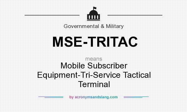 What does MSE-TRITAC mean? It stands for Mobile Subscriber Equipment-Tri-Service Tactical Terminal