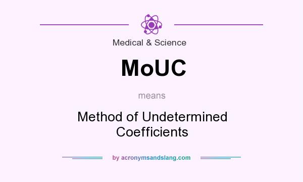 What does MoUC mean? It stands for Method of Undetermined Coefficients