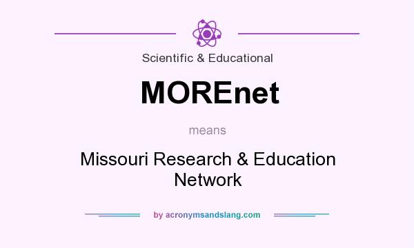 What does MOREnet mean? It stands for Missouri Research & Education Network