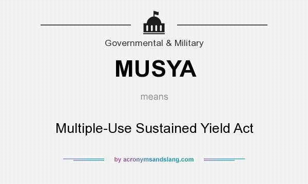 What does MUSYA mean? It stands for Multiple-Use Sustained Yield Act