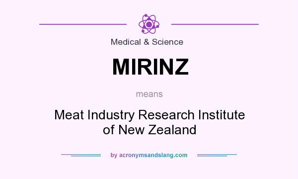 What does MIRINZ mean? It stands for Meat Industry Research Institute of New Zealand