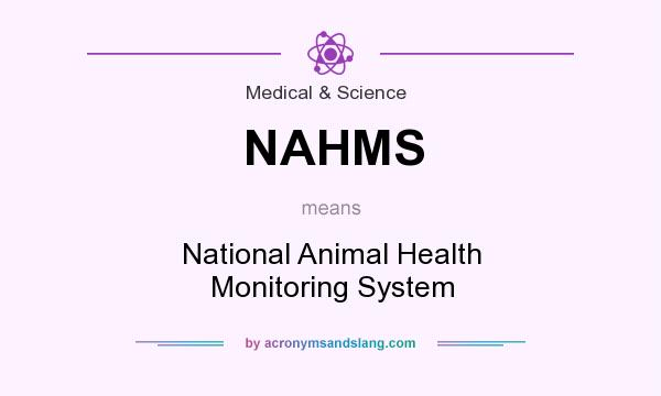 What does NAHMS mean? It stands for National Animal Health Monitoring System