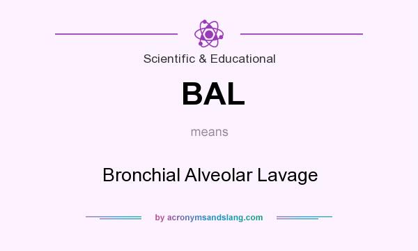 What does BAL mean? It stands for Bronchial Alveolar Lavage