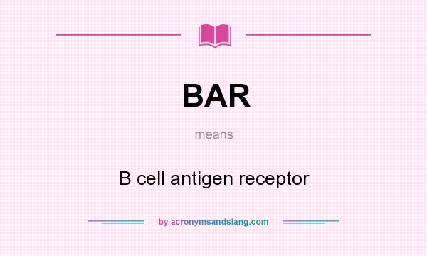 What does BAR mean? It stands for B cell antigen receptor