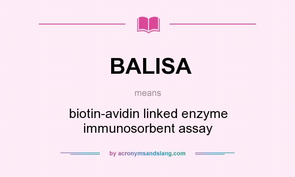What does BALISA mean? It stands for biotin-avidin linked enzyme immunosorbent assay