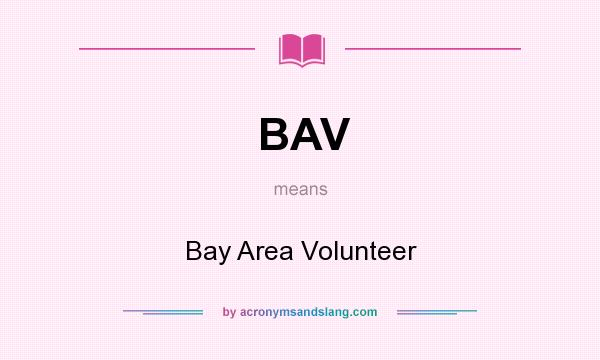 What does BAV mean? It stands for Bay Area Volunteer