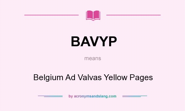 What does BAVYP mean? It stands for Belgium Ad Valvas Yellow Pages