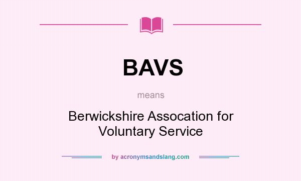 What does BAVS mean? It stands for Berwickshire Assocation for Voluntary Service