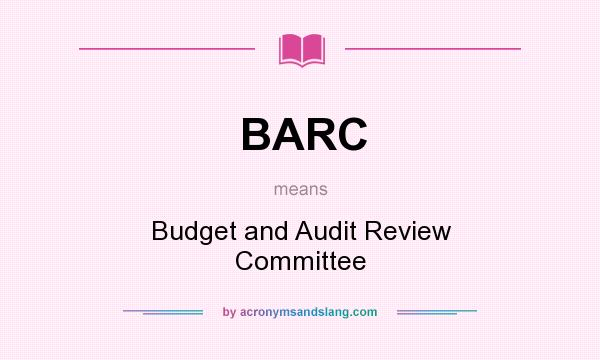 What does BARC mean? It stands for Budget and Audit Review Committee