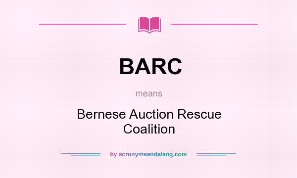 What does BARC mean? It stands for Bernese Auction Rescue Coalition
