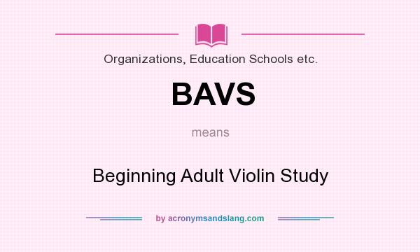 What does BAVS mean? It stands for Beginning Adult Violin Study