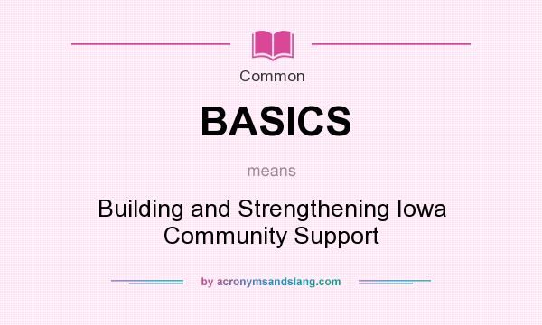 What does BASICS mean? It stands for Building and Strengthening Iowa Community Support