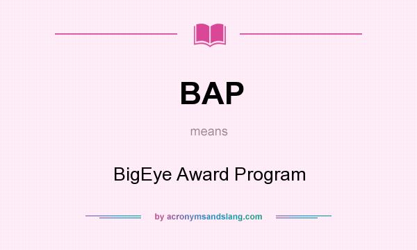 What does BAP mean? It stands for BigEye Award Program