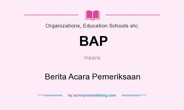 What does BAP mean? It stands for Berita Acara Pemeriksaan