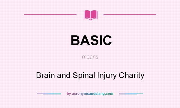 What does BASIC mean? It stands for Brain and Spinal Injury Charity