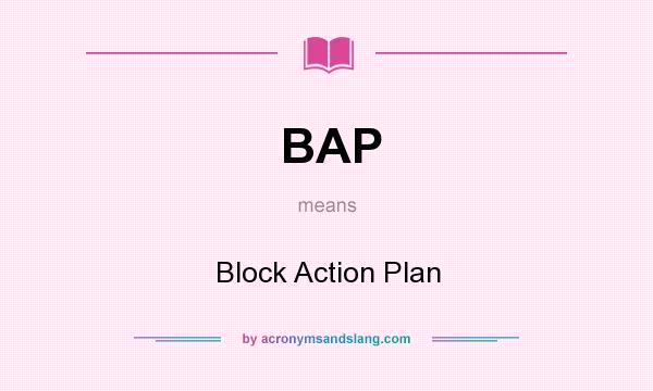 What does BAP mean? It stands for Block Action Plan