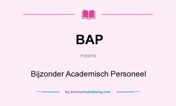 What does BAP mean? It stands for Bijzonder Academisch Personeel