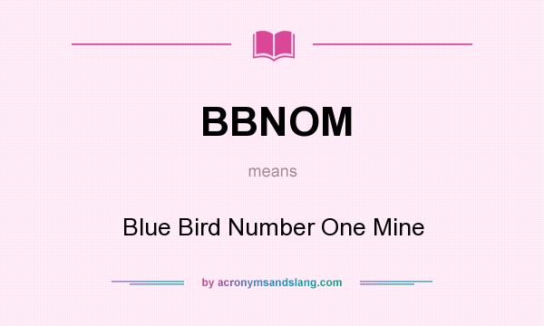 What does BBNOM mean? It stands for Blue Bird Number One Mine