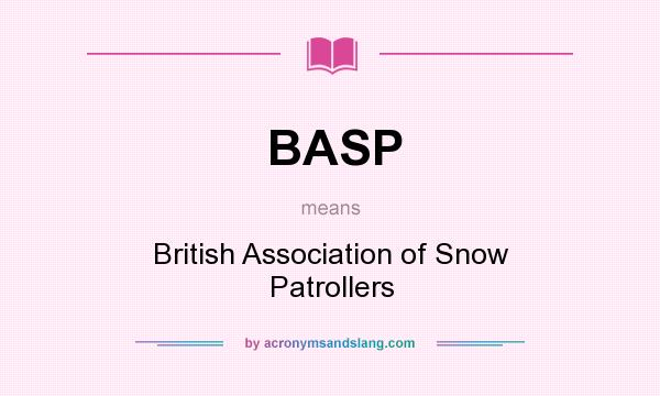 What does BASP mean? It stands for British Association of Snow Patrollers