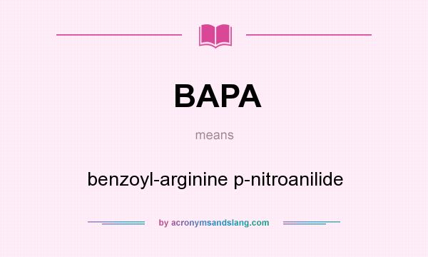 What does BAPA mean? It stands for benzoyl-arginine p-nitroanilide