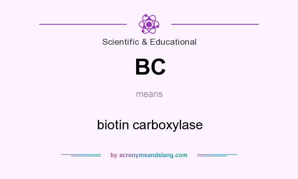 What does BC mean? It stands for biotin carboxylase