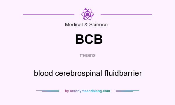 What does BCB mean? It stands for blood cerebrospinal fluidbarrier