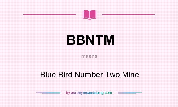 What does BBNTM mean? It stands for Blue Bird Number Two Mine