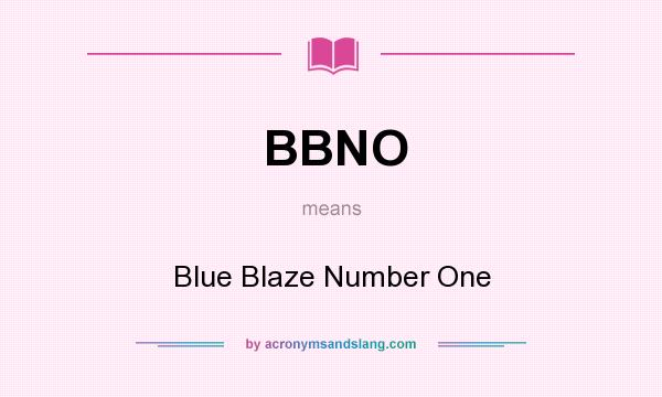 What does BBNO mean? It stands for Blue Blaze Number One