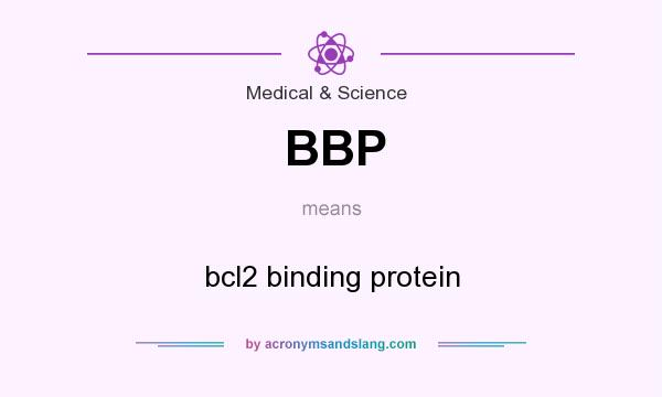 What does BBP mean? It stands for bcl2 binding protein