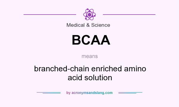 What does BCAA mean? It stands for branched-chain enriched amino acid solution