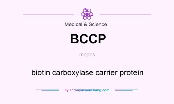 What does BCCP mean? It stands for biotin carboxylase carrier protein