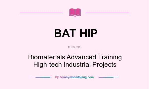 What does BAT HIP mean? It stands for Biomaterials Advanced Training High-tech Industrial Projects