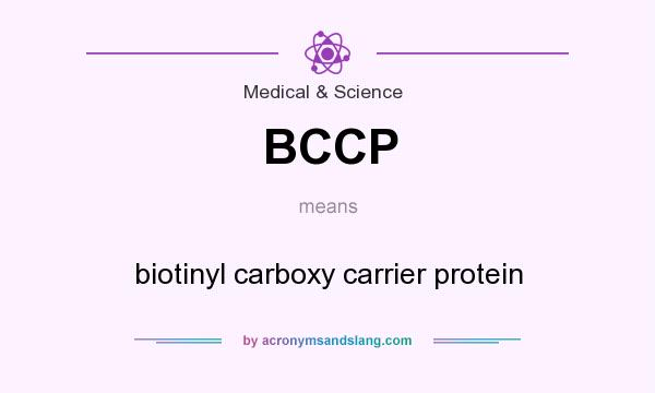 What does BCCP mean? It stands for biotinyl carboxy carrier protein