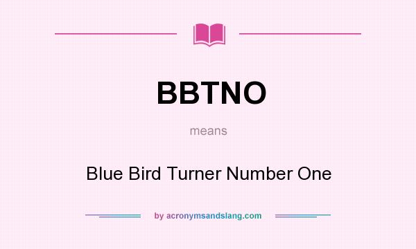 What does BBTNO mean? It stands for Blue Bird Turner Number One