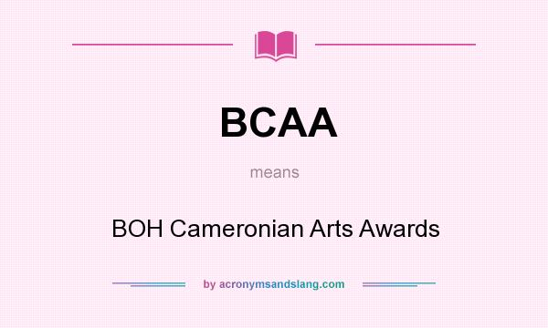 What does BCAA mean? It stands for BOH Cameronian Arts Awards