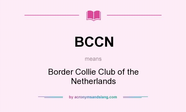 What does BCCN mean? It stands for Border Collie Club of the Netherlands