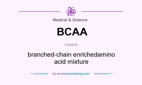 What does BCAA mean? It stands for branched-chain enrichedamino acid mixture