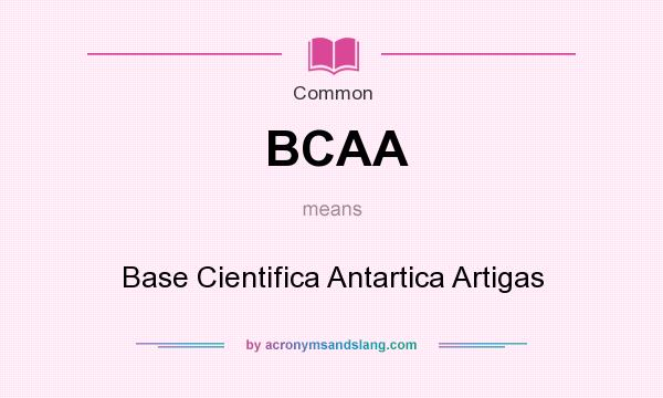 What does BCAA mean? It stands for Base Cientifica Antartica Artigas
