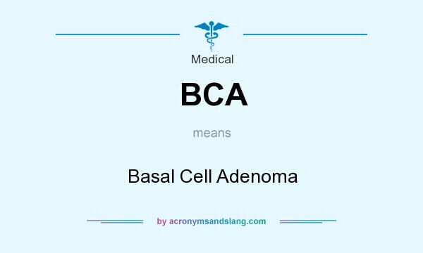 What does BCA mean? It stands for Basal Cell Adenoma