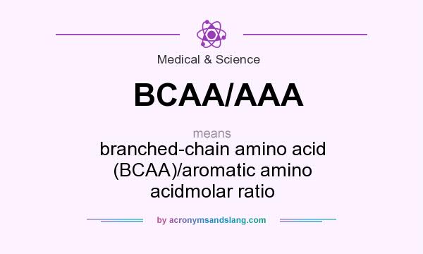 What does BCAA/AAA mean? It stands for branched-chain amino acid (BCAA)/aromatic amino acidmolar ratio