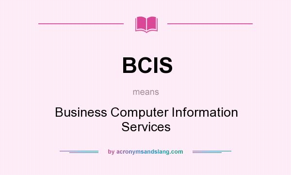 What does BCIS mean? It stands for Business Computer Information Services