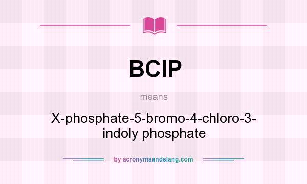 What does BCIP mean? It stands for X-phosphate-5-bromo-4-chloro-3- indoly phosphate