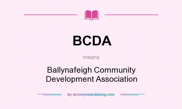What does BCDA mean? It stands for Ballynafeigh Community Development Association