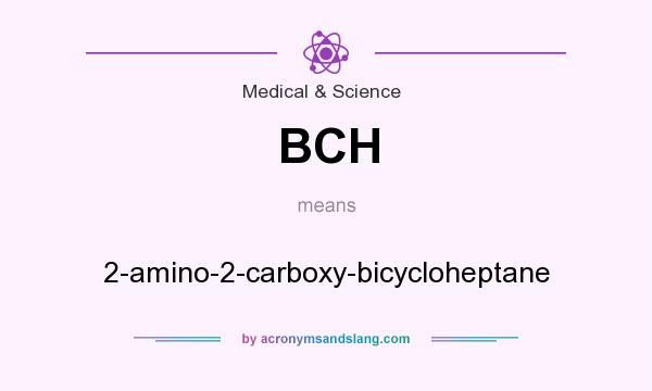 What does BCH mean? It stands for 2-amino-2-carboxy-bicycloheptane