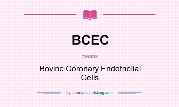 What does BCEC mean? It stands for Bovine Coronary Endothelial Cells