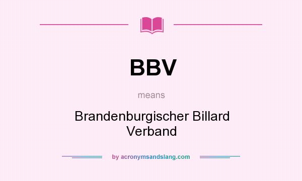 What does BBV mean? It stands for Brandenburgischer Billard Verband