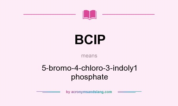 What does BCIP mean? It stands for 5-bromo-4-chloro-3-indoly1 phosphate