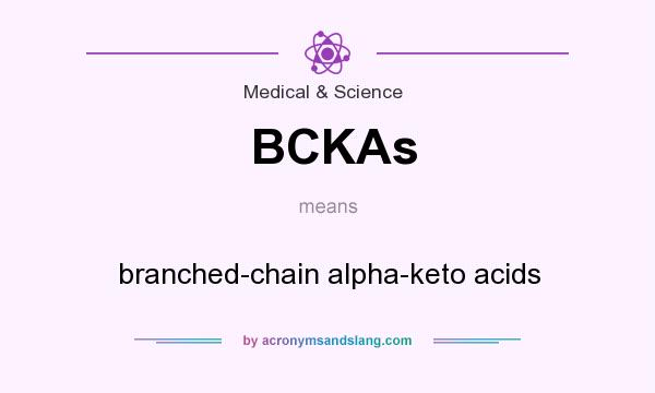 What does BCKAs mean? It stands for branched-chain alpha-keto acids