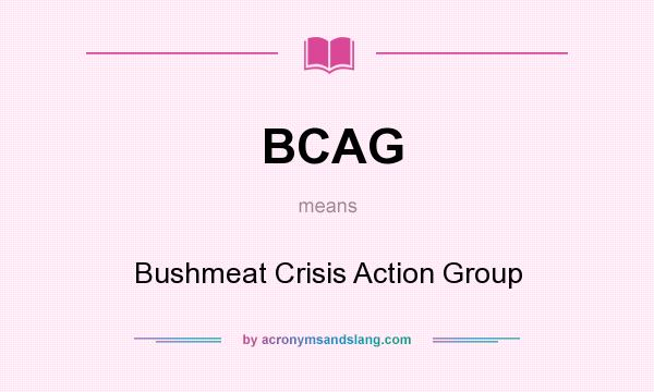 What does BCAG mean? It stands for Bushmeat Crisis Action Group